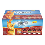 9 Lives Gravy Classics Wet Cat Food Variety Pack, Assorted Flavors, 5.5 oz Can, 48/Carton (22002667)