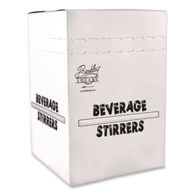 Berkley Square Polypropylene Stirrers, 5", White, 1,000/Pack (1241210)