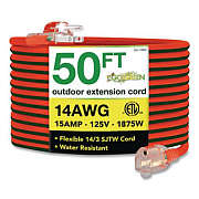 GoGreen Power 14 AWG Outdoor Extensioin Cord, 50 ft, 15 A, Orange (GG13850)