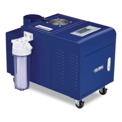 Global Industrial Ultrasonic Humidifier, 38 pt Tank Capacity, 300 pt Output, 13.75 x 23.62 x 18.25, Blue (246137)