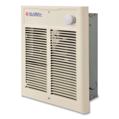 Global Industrial Fan Forced Wall Heater, Shaded Pole Motor, 2,000 W, 10.63 x 4.75 x 12.25, White (246745)
