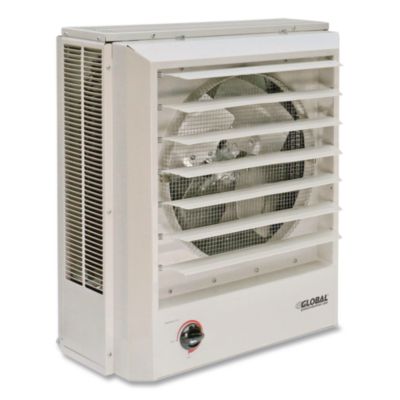 Global Industrial Unit Heater Horizontal or Vertical Downflow, Multi-Watt, 7,500 W, 19 x 8.5 x 21.43, White (246132)