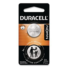 Duracell Lithium Coin Batteries With Bitterant, 2032, 2/Pack (DL2032B2PK)
