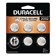 Duracell Lithium Coin Batteries With Bitterant, 2032, 6/Pack (DL2032B6PK)