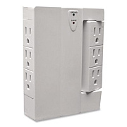 GoGreen Power 6 Outlet Swivel Wall Tap with Surge Protection, 1,000 J, White (GG16310TSW)