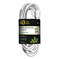 GoGreen Power 16 AWG Outdoor Extension Cord, 40 ft, 13 A, White (GG13740WH)