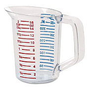 Rubbermaid Commercial Bouncer Measuring Cup, 16 oz, Plastic, Clear (3215CLE)