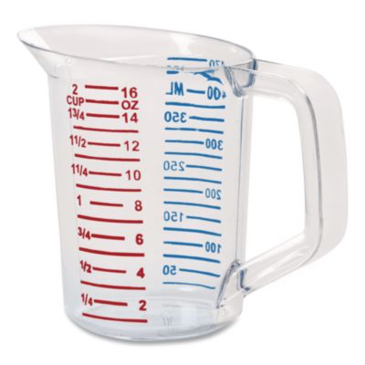 Rubbermaid Commercial Bouncer Measuring Cup, 16 oz, Plastic, Clear (3215CLE)