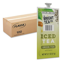 FLAVIA The Bright Tea Co. Iced Green Tea with Honey Freshpack, 100/Carton (48049)