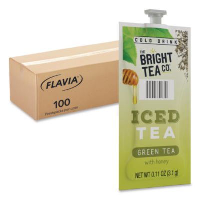 FLAVIA The Bright Tea Co. Iced Green Tea with Honey Freshpack, 100/Carton (48049)