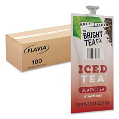 FLAVIA The Bright Tea Co. Unsweetened Iced Black Tea Freshpack, 100/Carton (48047)