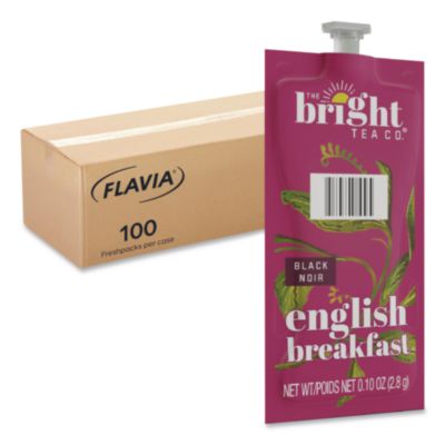 FLAVIA The Bright Tea Co. English Breakfast Black Tea Freshpack, 100/Carton (48027)