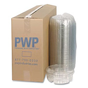 Pactiv Evergreen Dip Cup Platter, 4 Compartments, 64 oz, 10" Diameter, Clear, Plastic, 100/Carton (1064DP4CLRL)