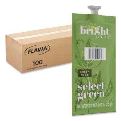 FLAVIA The Bright Tea Co. Select Green Tea Freshpack, 100/Carton (48028)