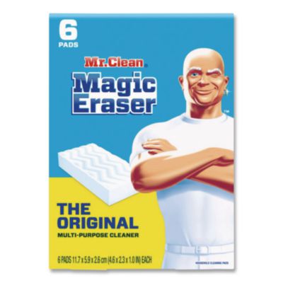 Mr. Clean Magic Eraser, 2.3 x 4.6, 1" Thick, White, 6/Pack (79009PK)