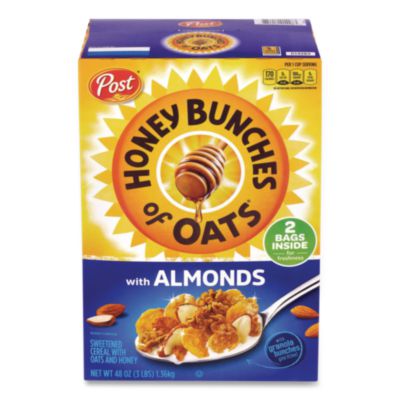 Post Honey Bunches of Oats with Almonds, 2 Bags/Box, 48 oz Box (22002622)