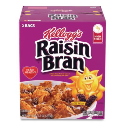 Kellogg's Raisin Bran Cereal, 2 Bags/Box, 76.5 oz Box (22002624)