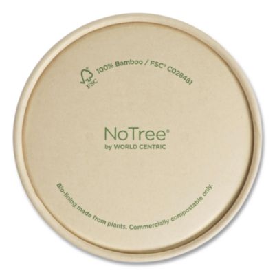 World Centric Paper Lids for Bowls, 3.6" Diameter, Brown, 500/Carton (BOLPA8K)