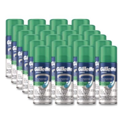 Gillette Soothing Shave Gel, 2.5 oz Can, 24/Carton (33092)