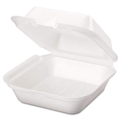 Genpak SN227 Snap It Hinged-Lid Foam Food Container