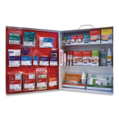 SUREFILL 100 Series Class A 3-Shelf First Aid Cabinet - Meds 100 Person, 576 Pieces, Metal Case (SF100AMT)