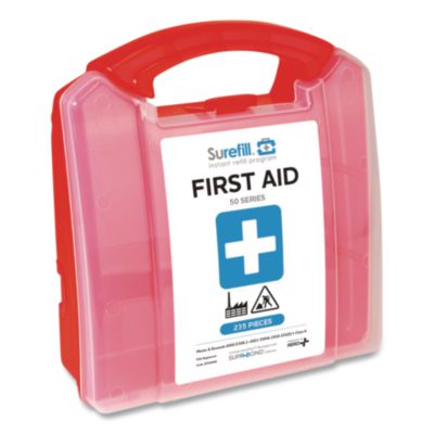 SUREFILL 50 Series ANSI A+ First Aid Kit - Retail Plastic Case, 50 Person, 235 Pieces (SF50ANR)