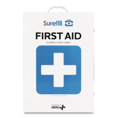 SUREFILL 150 Series Class B 4-Shelf Food First Aid Cabinet - Meds, 150 Person, 830 Pieces, Metal Case (SF150BMTF)