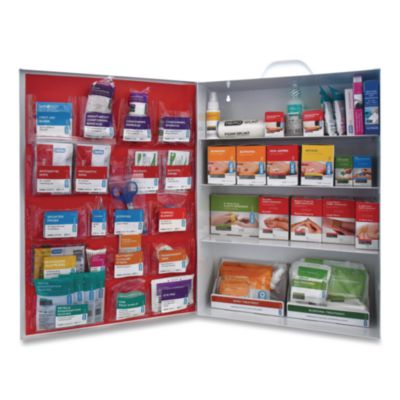 SUREFILL 150 Series Class B 4-Shelf First Aid Cabinet - Meds, 150 Person, 855 Pieces, Metal Case (SF150BMT)