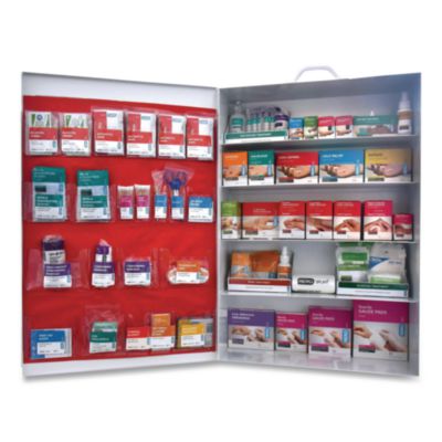 SUREFILL 200 Series Class B 5-Shelf First Aid Cabinet - Meds, 200 Person, 1,183 Pieces, Metal Case (SF200BMT)