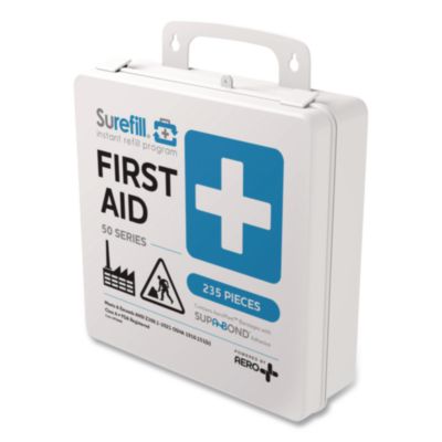 SUREFILL 50 Series ANSI A+ First Aid Kit - Weatherproof Plastic Case, 50 Person, 235 Pieces (SF50AW)