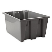 Rubbermaid Commercial Palletote Box, 9.72 gal, 19.5" x 15.5" x 10", Gray, 10/Carton (1721GRACT)