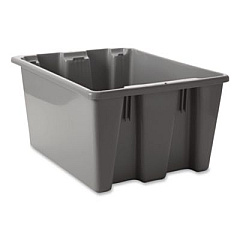Rubbermaid Commercial Palletote Box, 9.72 gal, 19.5" x 15.5" x 10", Gray, 10/Carton (1721GRACT)