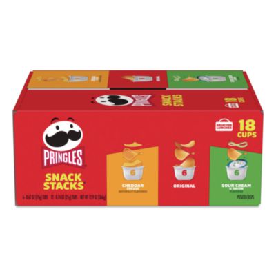 Pringles Snack Stacks, Assorted Flavors, 18 Cups/Carton (18252)