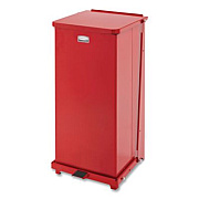 Rubbermaid Commercial Defenders Heavy-Duty Steel Step Can, 13 gal, Steel, Red (ST24EPLRD)