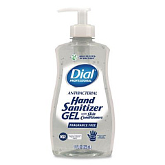 Dial Professional Gel Antibacterial Hand Sanitizer, 11 oz Pump Bottle, Fragrance-Free, 12/Carton (35482)