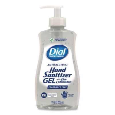 Dial Professional Gel Antibacterial Hand Sanitizer, 11 oz Pump Bottle, Fragrance-Free (35482EA)