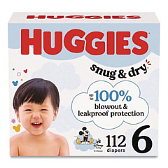 Huggies Sung and Dry Diapers, Size 6, 35+ lbs, 112/Carton (56459)