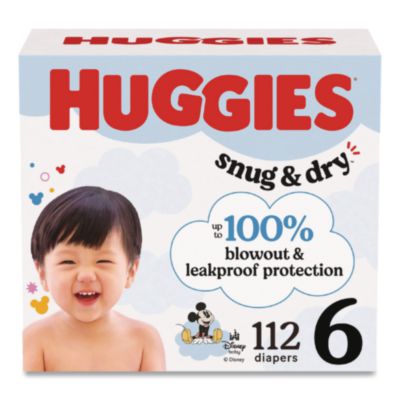 Huggies Sung and Dry Diapers, Size 6, 35+ lbs, 112/Carton (56459)