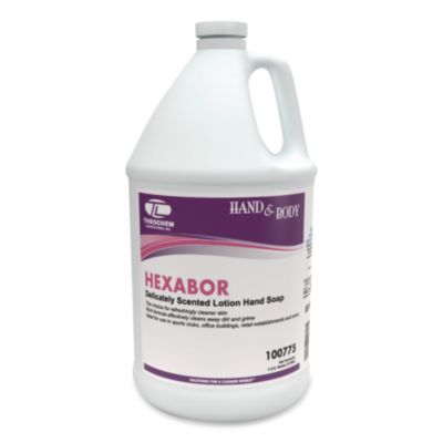 Theochem Laboratories HEXABOR Delicately Scented Lotion Hand Soap, 1 gal Bottle, 4/Carton (775)
