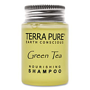 Diversified Hospitality Solutions Terra Pure Shampoo Jam Jar, Green Tea Lemongrass Scent, 1 oz Jar, 300/Carton (007460)