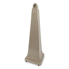 Rubbermaid Commercial GroundsKeeper Cigarette Waste Collector, Pyramid, 1 gal, 12.25 x 39.75, Beige (257088BG)