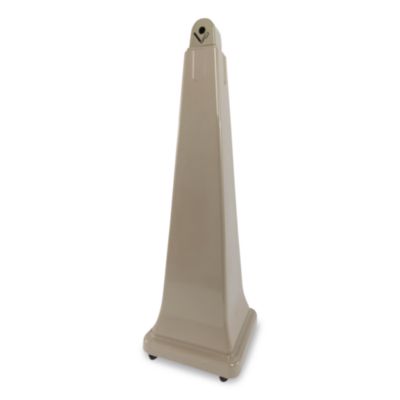 Rubbermaid Commercial GroundsKeeper Cigarette Waste Collector, Pyramid, 1 gal, 12.25 x 39.75, Beige (257088BG)
