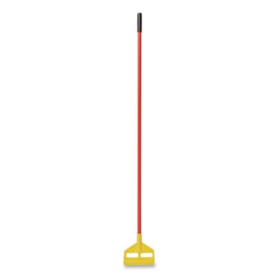 Rubbermaid Commercial Invader Fiberglass Side-Gate Wet-Mop Handle, 60", Red/Yellow (H146RED)
