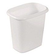 Rubbermaid Open-Top Wastebasket, 6 qt, Plastic, White, 6/Carton (2953WHICT)
