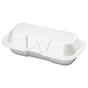 Genpak Foam Hot Dog Container, 7 3/8 X 3 9/16 X 2 1/4, White, 125/bag, 4 Bags/carton (21100)
