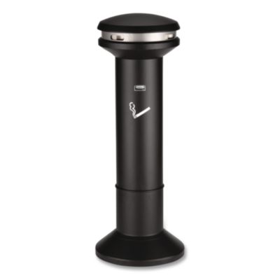 Rubbermaid Commercial Infinity Ultra-High Capacity Smoking Receptacle, 6.7 gal, 15.5 dia x 41.5h, Black (9W34BLA)