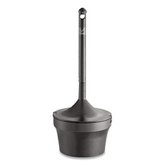 Rubbermaid Commercial Aladdin Smokers' Station, Round, Steel, 4.5 gal, 16 dia x 38.75, Charcoal (R1639EHGR)