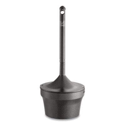 Rubbermaid Commercial Aladdin Smokers' Station, Round, Steel, 4.5 gal, 16 dia x 38.75, Charcoal (R1639EHGR)