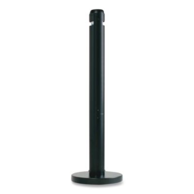 Rubbermaid Commercial Smoker's Pole, Round, Steel, 0.9 gal, 4 dia x 41h, Black (R1BK)