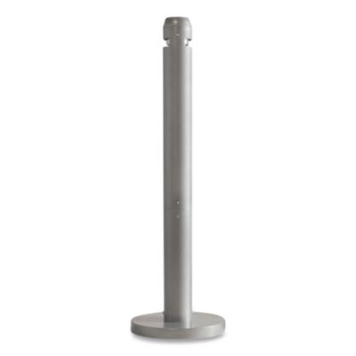 Rubbermaid Commercial Smoker's Pole, Round, Steel, 0.9 gal, 4 dia x 41h, Silver (R1SM)